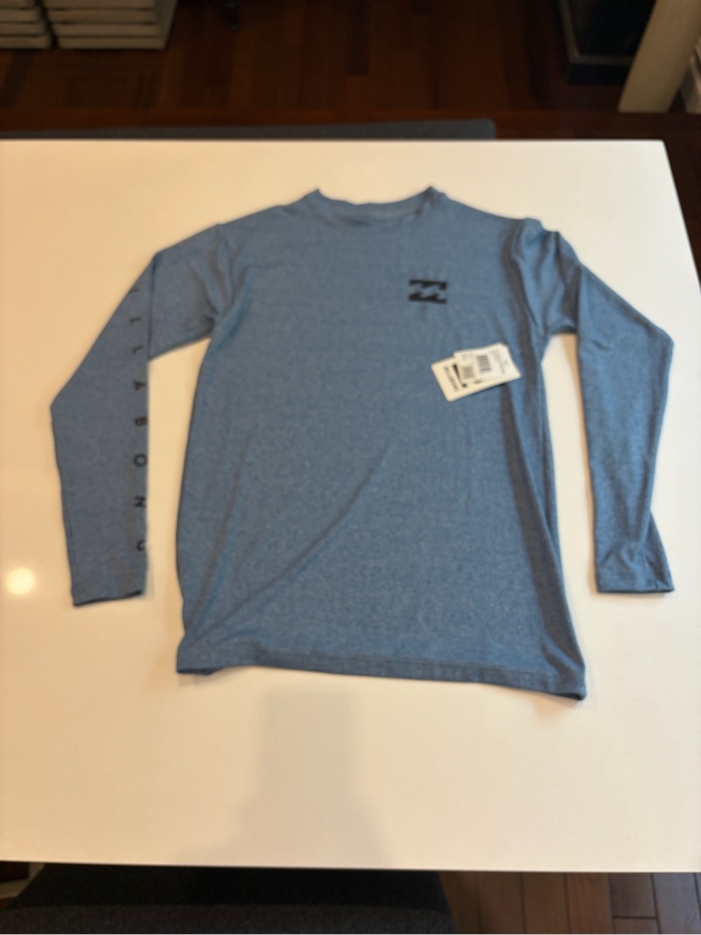 Billabong Heathered Blue Long Sleeve Logo Shirt